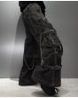 Black Denim Wash Strap On Zip Off Tripp Pants