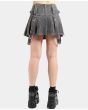 Fog Wash Denim Skirt Pleated