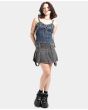 Fog Wash Denim Skirt Pleated