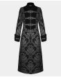 Men Black Brocade Lion court Coat By Devil Fashion