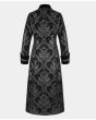 Men Black Brocade Lion court Coat By Devil Fashion