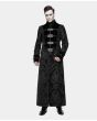 Men Black Brocade Lion court Coat By Devil Fashion