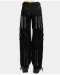 Men Black Dark Cuff Tripp Pant Black Stitch Step Chain Pant