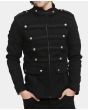 Men Black Gothic Military Jacket