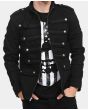 Men Black Gothic Military Jacket