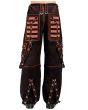 MEN Black Gothic Punk Pants with Straps and Rock Stud