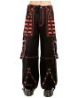MEN Black Gothic Punk Pants with Straps and Rock Stud