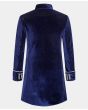 Men Blue Velvet Gothic Coat Retro Wedding Blazer