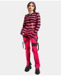 Pink Studded Bondage Pant Red Stittch