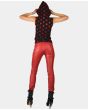 Red Leather Lambskin Skinny Pant
