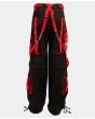 Skull and Bones Black Goth Pants Stitch Red