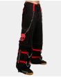 Skull Zip Off Pant Black and Red Stitich Red