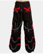 Skull Zip Off Pant Black and Red Stitich Red