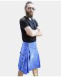 Gothic Royal Blue Skirt For Men