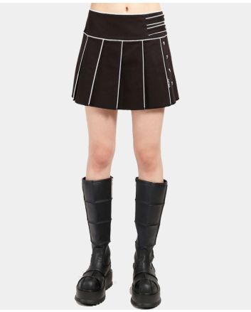 Black And White Pleated Skirt
