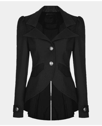 Black Gothic Steampunk Jacket For Women