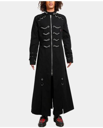 Men Chain Eyelet Long Coat