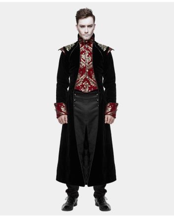 Devil Fashion Marcellus Gothic Coat Black Red