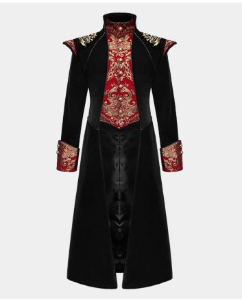 Devil Fashion Marcellus Gothic Coat Black Red