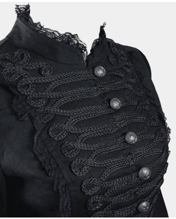 Hearts & Roses Women Gothic Steampunk Brocade Tailcoat