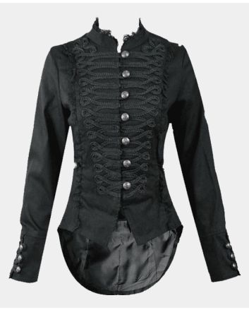 Hearts & Roses Women Gothic Steampunk Brocade Tailcoat
