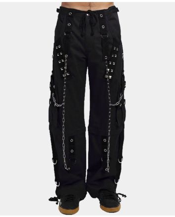 Men Black Dark Cuff Tripp Pant Black Stitch Step Chain Pant