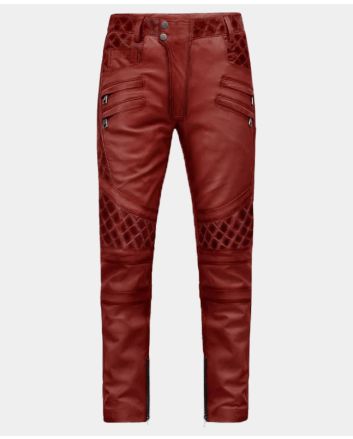 OUTLAW BURNT RED LEATHER PANT