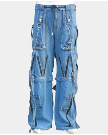 Retro Zig Zag Denim Gothic Pant