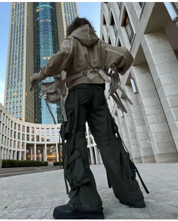 Street Wear Military Green Cargo Jeans pant