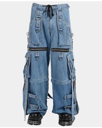 Tripp Denim X Strap Pants Punk Baggy Cargo Jesns With Straps