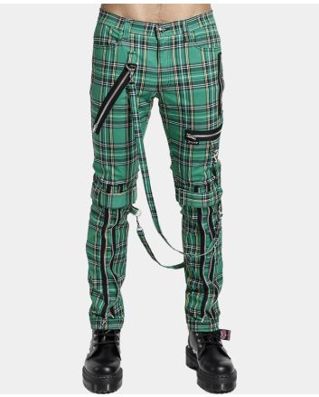 UNISEX GREEN PLAID BONDAGE PANT