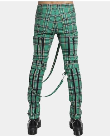 UNISEX GREEN PLAID BONDAGE PANT