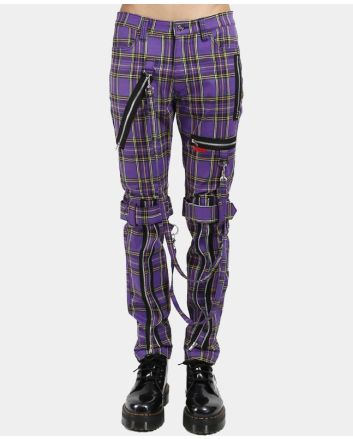 UNISEX TRIPP PURPLE PLAID BONDAGE PANTS