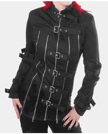Women Black Gothic Jacket Bondage