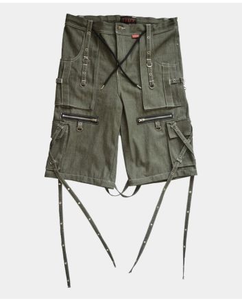 X Strap Olive Green jeans Goth Pant