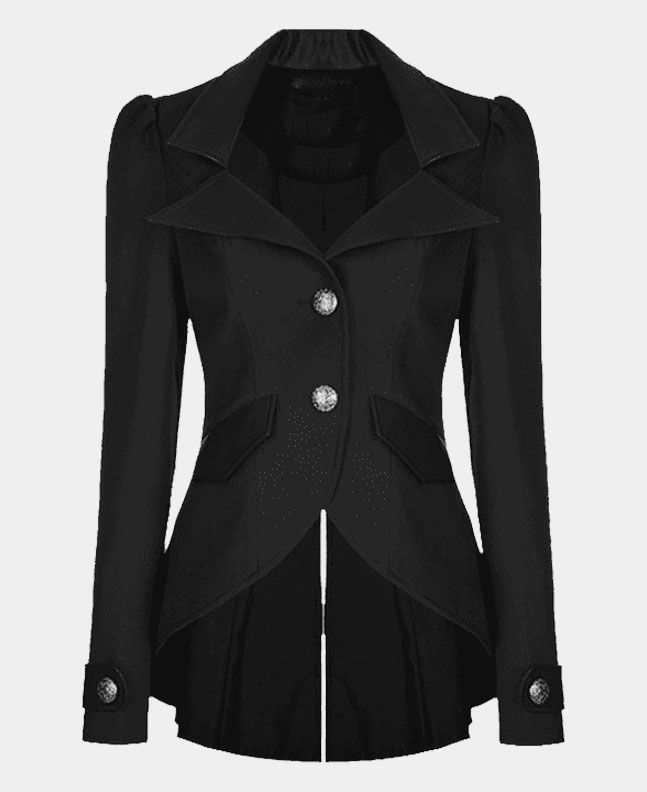 Black Gothic Steampunk Jacket For Women