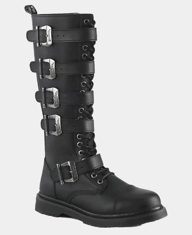 Bolt 425 Black Vegan Leather Unisex Knee High Boot