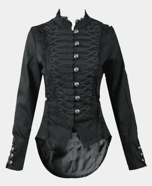 Hearts & Roses Women Gothic Steampunk Brocade Tailcoat