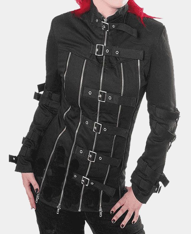 Women Black Gothic Jacket Bondage